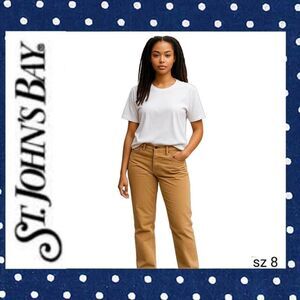 St. John's Bay Tan Corduroy Straight Leg Pants Jeans
